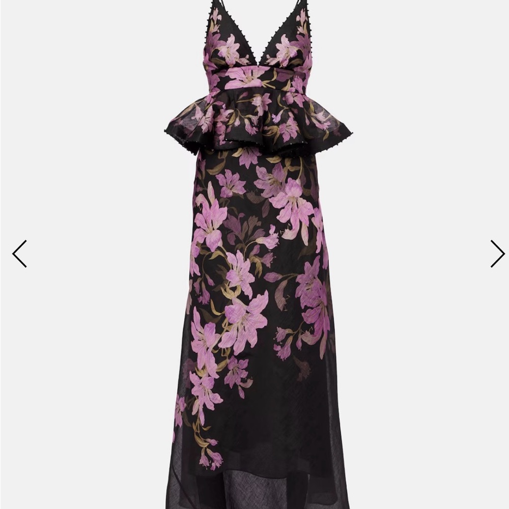 Zimmermann Black and Purple Floral Maxi Dress